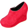 thumbnail image 2 of OKBOP Women's Wedge Boots Side Zip Round Toe Stability Foam Cushioning Red Stylish Women's Boots Sizes 40, 2 of 5