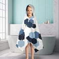 thumbnail image 6 of Blue Gold Hexagon Marble Hooded Bath Towel，50"x30" for Ages 3 To 12 Kids, Quick Dry Lightweight Soft Microfiber Hood Beach Towel Cover Up for Kids, 6 of 7