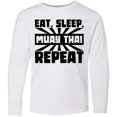 thumbnail image 3 of Inktastic Eat, Sleep, Muay Thai, Repeat Long Sleeve Youth T-Shirt, 3 of 5