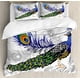 thumbnail image 1 of Juego de Funda Nórdica, Pavo Real Macho Plumas Primavera Salvaje Coronado Majestuoso, 1 of 6