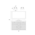 thumbnail image 2 of LNC Modern 14 in. 2-Light Black and Brass Vanity Light with Bell Seeded Glass Shades, 2 of 5