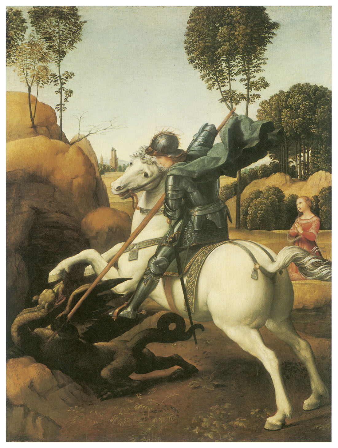Raphael Saint George and the Dragon Canvas Print Picture Painting Frame Home Furnishings