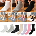 thumbnail image 1 of 3 Pairs Unisex Toe Socks Five Finger Crew Socks Soft Five Toe Socks Soft Fine Toe Socks for Men Women Daily Wear, White, 1 of 8