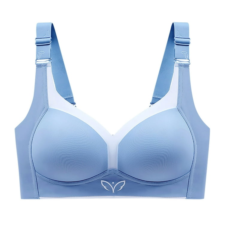 YDKZYMD Bras for Women Sexy Compression Minimizer Bra Breathable Seamless  Bras for Women Blue 46D 