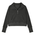 thumbnail image 3 of ZACPNCV Girls Half Zip Sweatshirt Fleece Quarter Zip Pullover Sweatshirts Fall Clothes for Teen Girls Thumb Hole Dark Gray 11-12 Years, 3 of 4