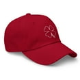 thumbnail image 2 of Irish Shamrock Hat, Dad Hat, Irish American Hat, 4 Leaf Clover Embroidered Hat, St. Patrick's Day Hat, Lucky Shamrock Hat, Lucky Hat (Cranberry), 2 of 3
