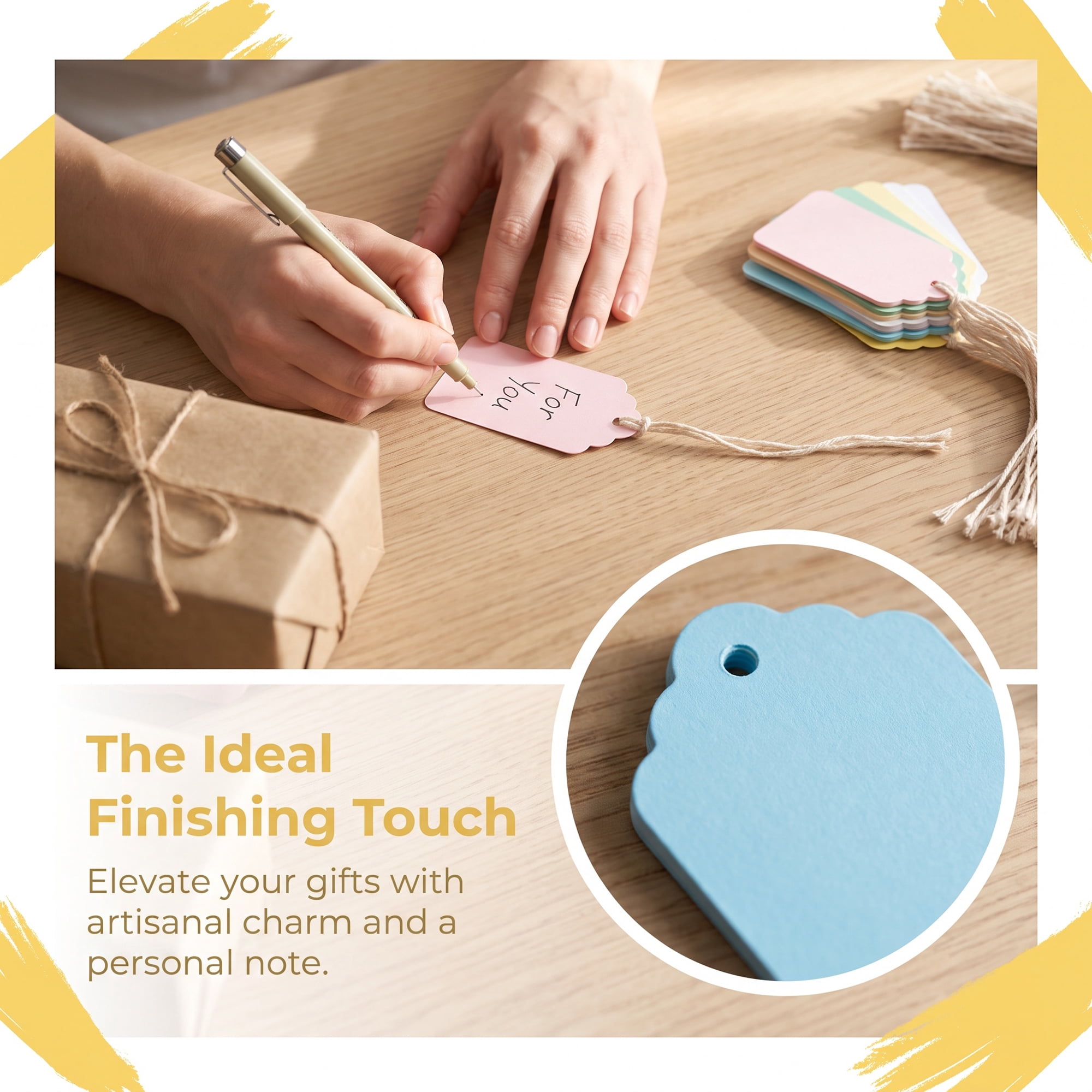 Unique Bargains Blank Gift Tags with Jute Twine for All Occasions 1.6" x 2.8" Multicolor