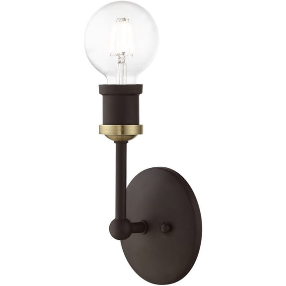 1 Light Ada Bathroom Light in Transitional Style-8.5 inches Tall and 5 inches Wide-Bronze/Antique Brass Finish Bailey Street Home 218-Bel-4821237