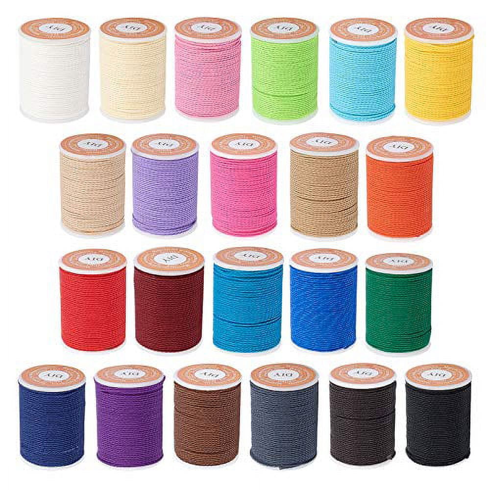 264 Yard 1mm Waxed Polyester Cord Twisted Sewing Waxed Thread Stitching Thread Cord for for DIY Bracelets Necklace Jewelry Making Friendship Bracelet - 22 Colors