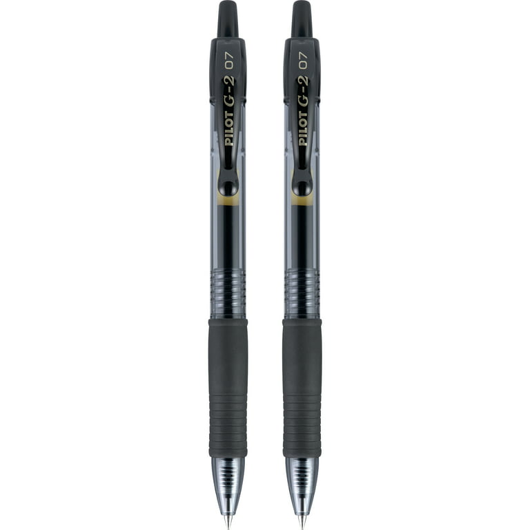Pilot G 2 Retractable Gel Ink Pens Fine Point 0.7 mm Black Barrel Black Ink  Pack Of 12 Pens - Office Depot