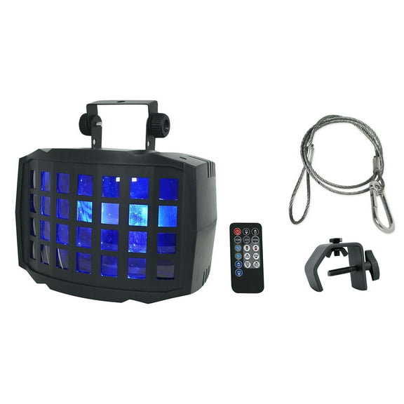 Rockville BD20 Battery Powered Wireless DMX DJ Party Derby Light Cable Clamp