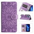 thumbnail image 1 of TECH CIRCLE for iPhone 14 Pro 6.1" 2022 Magnetic Clasp Case, PU Leather Flip Wallet Case with Cart Slot Kickstand & Wrist Strap Shockproof Protective Case for iPhone 14 Pro Women Ladies, Purple, 1 of 13