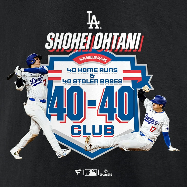 Men's Shohei Ohtani Black Los Angeles Dodgers 40/40 Club T