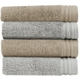 thumbnail image 4 of Premium 100% Cotton Towel Set of 4 Hand Towels 18" x 30" | 4 Ultra Soft and Highly Absorbent Hand Towels for Bathroom, Gym, Hotel, Spa, Machine Washable | Color: Silver & Sand, 4 of 11