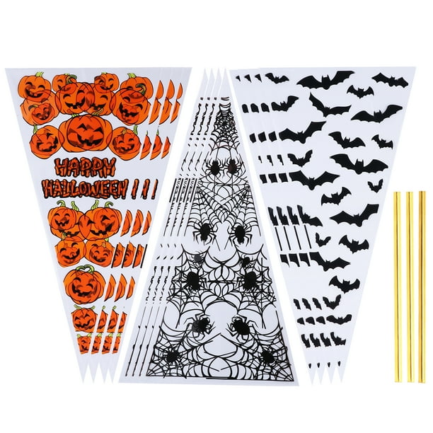 Bolsa triangular OPP de grado alimenticio de Halloween 300pcs Bolsa de caramelo Bolsa de empaquetado de helado