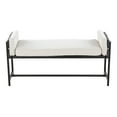 thumbnail image 4 of LumiSource Black Metal, Grey Wood, Cream Fabric Kari Bench, 4 of 4
