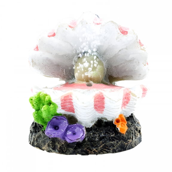 ACDANC Aquarium Decorations Fish Tank Ornament Simulation Flowers Shell Resin Bubbler Crafts for Fish Tank Decorations