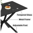 thumbnail image 6 of Modern Glass Dining Table with Tempered Glass Tabletop and Metal Pedestal, Clear Glass Kitchen Dining Room Table, 6 of 14