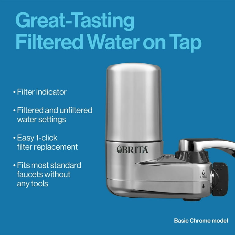 Brita Tap Water Faucet Filter Replacement, 1 Count - Chrome Brita Tap Water Faucet Filter Replacement, 1 Count - Chrome