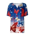 thumbnail image 4 of Lorytime 14th of July Shirts Women Red White and Blue Outfits Patriotic Graphic Clothes V Neck Independence Day Wear, 4 of 8
