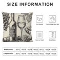 thumbnail image 6 of Acheng Throw Pillow Cover Vintage on Subject of Alcohol Bottles Champagne Grapes Wine Home Decor Pillowcase Cushion Cover for Sofa Couch Bed and Car,2 Pcs White, 6 of 6