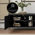 thumbnail image 5 of TV Furniture, Modern 70-90” Extendable Entertainment Center with Storage, Black | Real Wood Veneered MDF | Fits 90” TVs, 5 of 10