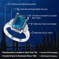 thumbnail image 2 of Gem Stone King 925 Sterling Silver London Blue Topaz Ring for Women (9.80 Cttw, Gemstone November Birthstone, Emerald Cut 14X10MM, Available in Size 5, 6, 7, 8, 9), 2 of 6