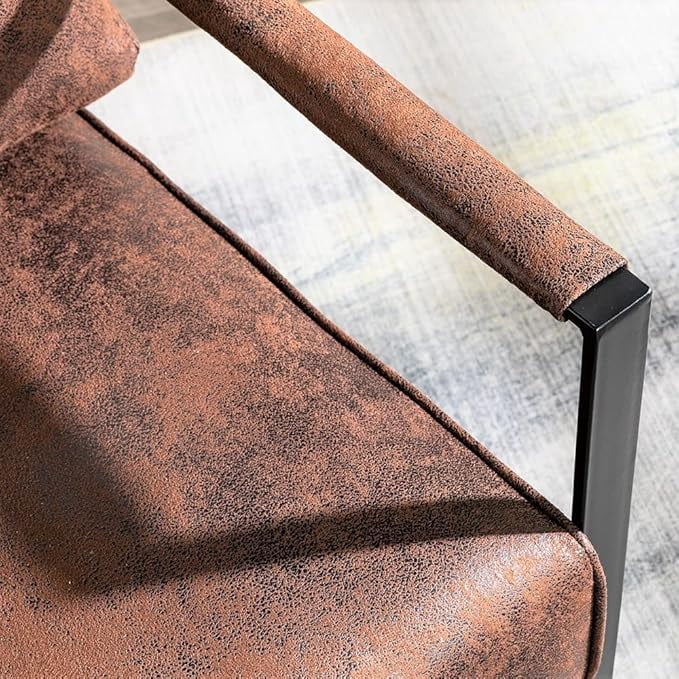 Modern Accent Chair with Durable Square Metal Frame