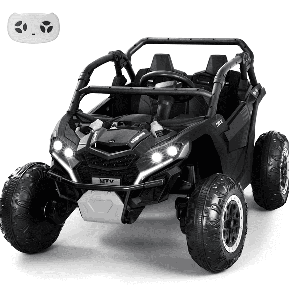 Wisairt 12V Ride on Toys Ride on Cars with Remote Control, Electric Car for Kids, Power Car Wheels, UTV w/ 4 Motors, Music, Lights, 3 Speeds
