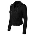 thumbnail image 2 of Made by Olivia Women's Classic Slim Fit Faux Leather Zip Up Biker Jacket, 2 of 7