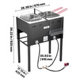 thumbnail image 4 of VEVOR Outdoor Propane Deep Fryer, Dual-Tank 16QTx2 Large Capacity Commercial Fryer,Stainless Steel Fish Cooker with 3 Basket,Thermometer,Floor Standing Fryers for Catering Event Camping,50,000 BTU, 4 of 9