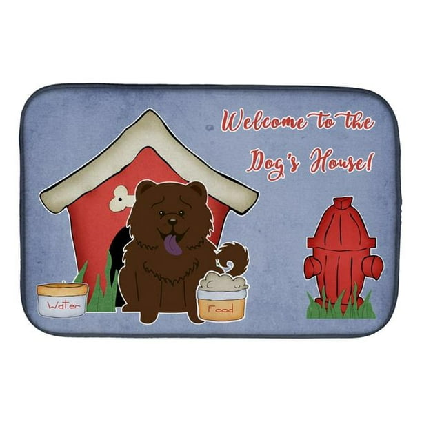 Caroline's Treasures BB1753DDM Winter Holiday White Poodle Dish Drying Mat,  14 x 21, multicolor
