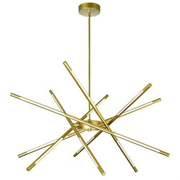 CWI Lighting Oskil LED Integrated Metal Chandelier in Satin Gold