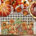 thumbnail image 2 of Fall Placemats Set of 6 Pumpkin Sunflower Maple Leaf Place Mats Thanksgiving Placemat Black Buffalo Plaid Table Mats for Dining Kitchen Table Holiday Dinner Party Home Fall Decorations 13x19 Inch, 2 of 8