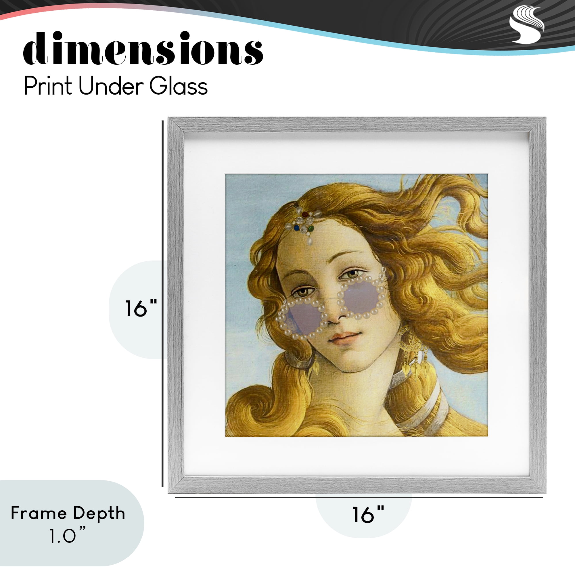 Stupell Industries Modern Day Venus Shades Gray Framed Print Under Glass, design by Grotto Studios