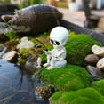 thumbnail image 5 of Fishing Skeleton Statue, 3.7 Inch Mini Skeleton Figurines Halloween Gothic Decor Resin Skull Fisher Sculpture for Home Office Desk Outdoor Garden Pond Fountain Poolside Waterfalls Decoration (White), 5 of 5