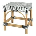 thumbnail image 1 of Butler Specialty Robias Rattan Rectangular 18" Dining Stool - White/Black, 1 of 6