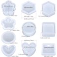 thumbnail image 2 of Moldes de resina, caja Molde de resina Molde de silicona Resina en corazón Hexágono Cuadrado Flor Forma DIY Contenedor de joyería, Caja Titular Molde, Maceta, Bolígrafo Vela Jabonera Ofspeizc WMZL-1599-3, 2 of 7