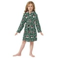 thumbnail image 6 of FORMRS Niños Bathrobe Unisex Hooded Robe Soft Plush Pajamas Sleepwear, Size 2-3T, Red Christmas Trees, 6 of 7