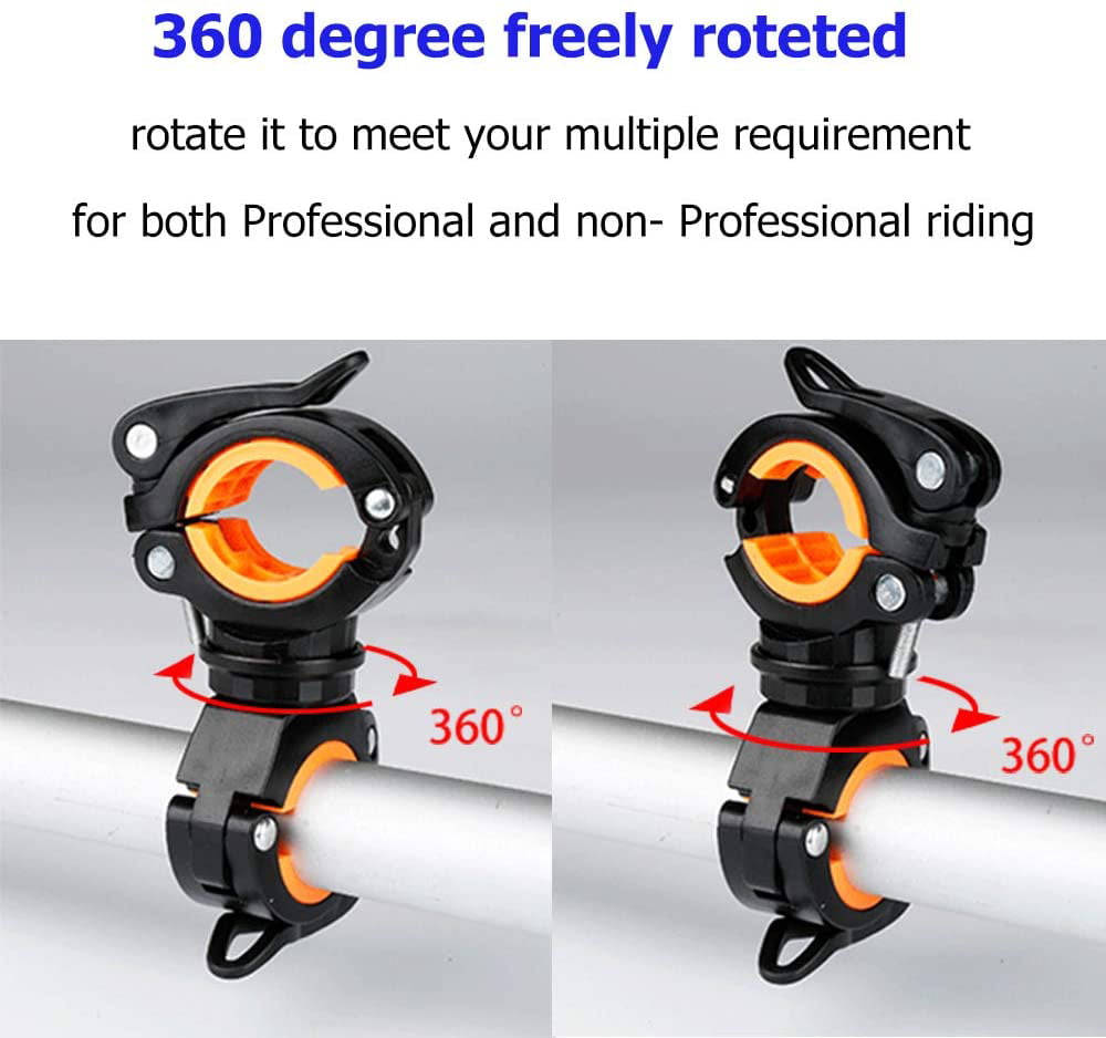 360° Rotation Cycling Bicycle Bike Flashlight Torch Bracket Mount Holder Clip 