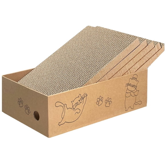 Caja de cartón Cat Scratcher AGYM para gatos de interior, 5 paquetes