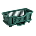 thumbnail image 4 of Dish Storage Rack Multifunctional with Drain Tray Utensil Dish Strainers Organizer Rack Dish Rack and Drainaboard Set for Kitchen Home Dark Green, 4 of 8