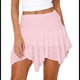 thumbnail image 3 of Falda Corta Plisada con Volantes Y2K de Encaje de Tiro Bajo para Mujer, Falda Asimétrica Holgada, Falda de Media Falda de Hada. Rosa S, 3 of 5