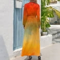 thumbnail image 3 of Sunset Colors Dress Abstract Art Print Vintage Graphic Maxi Dress High Waist Long-Sleeve Streetwear Boho Beach Long Dresses, 3 of 5