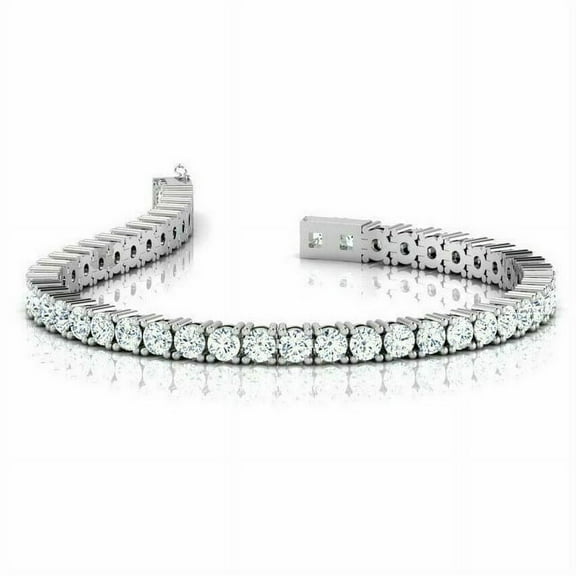 4.75CT Natural Diamond (I-J,SI1) Round Cut Tennis Bracelet 14K White Gold Fine Jewelry Unisex Gift
