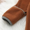 thumbnail image 4 of Curuila Infant Boys Girls Outwear Winter Solid Long Sleeve Zipper Hooded With Ears Coat Jumpsuit Long Jacket Brown Size 12-18 Months, 4 of 4