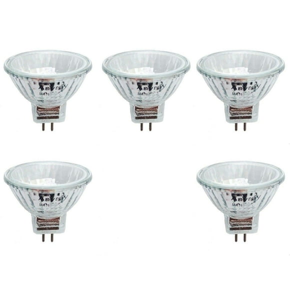 Anyray A1868Y (5-Pack) Clear MR11 12Volt 10Watt Precision Halogen Reflector Fiber Optic Light Bulb 10W 12V