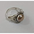 thumbnail image 4 of Navya Craft Peach Color Freshwater Pearl 925 Sterling Silver Handmade Women Statement Ring, Peach Pearl Jewelry Size 14.0, 4 of 4