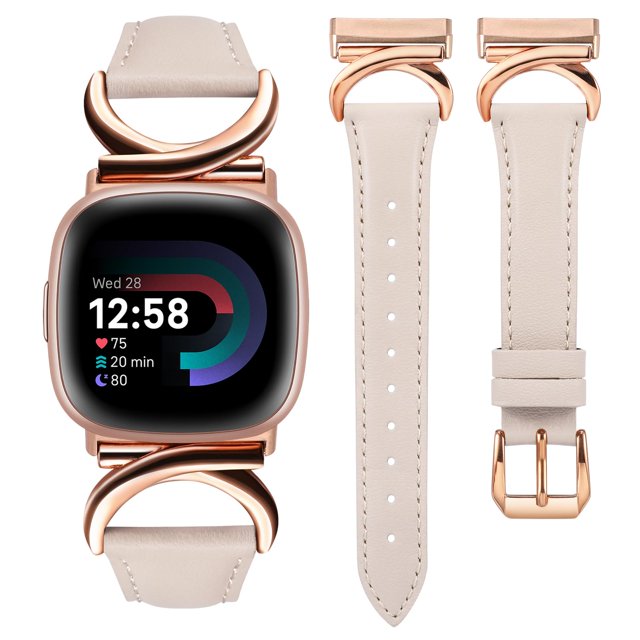 Correa de reloj Minyee Leather compatible con Fitbit Versa 4/3/Sense