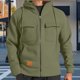thumbnail image 1 of pstuiky Camisas de invierno de manga larga para hombre, Blusa/camiseta informal de manga larga con capucha y bolsillo con cremallera para hombre, color liso top de hombre m, 1 of 9